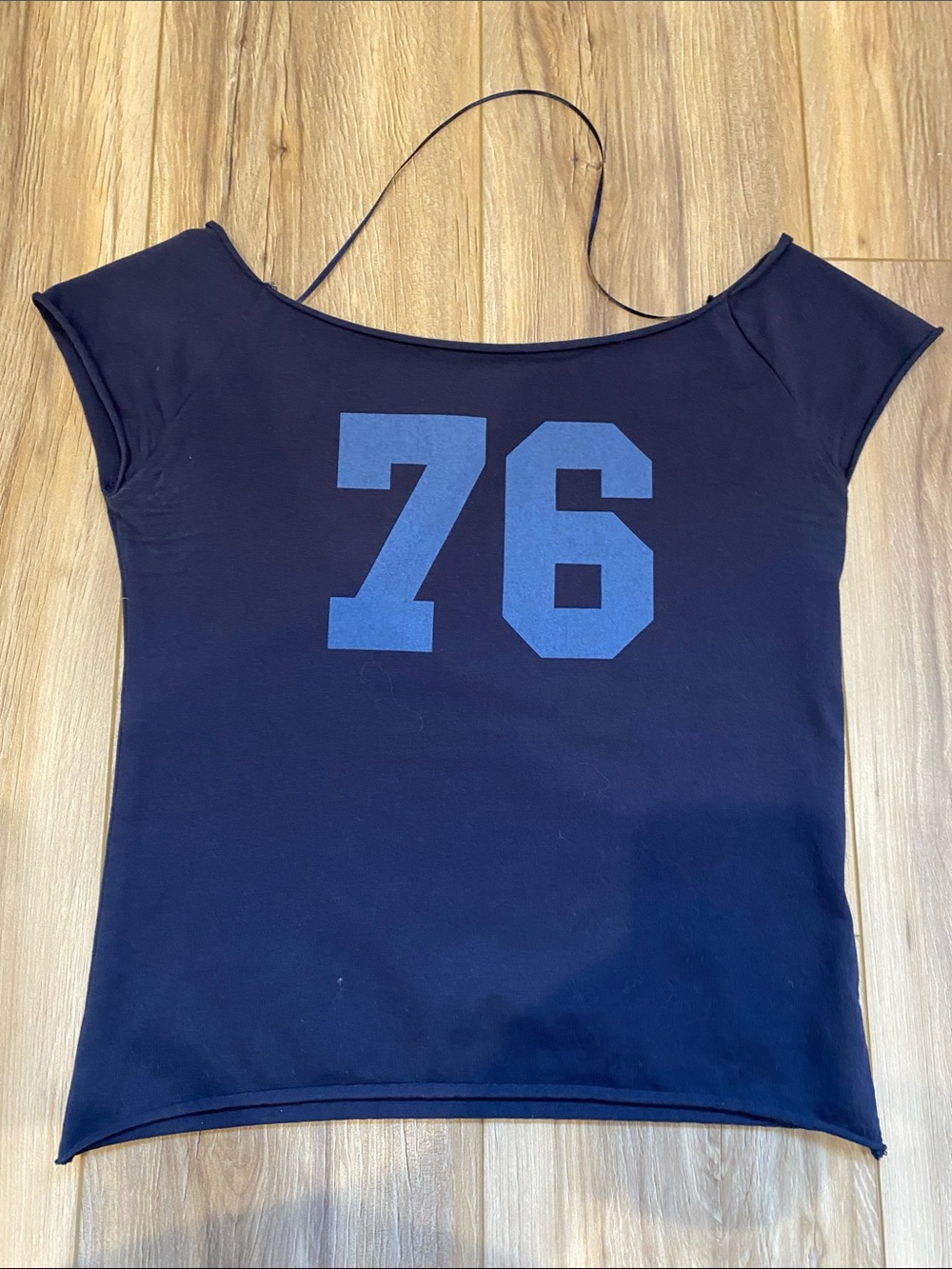 Edikted Navy Short Sleeve Tee with Blue '76' Graphic